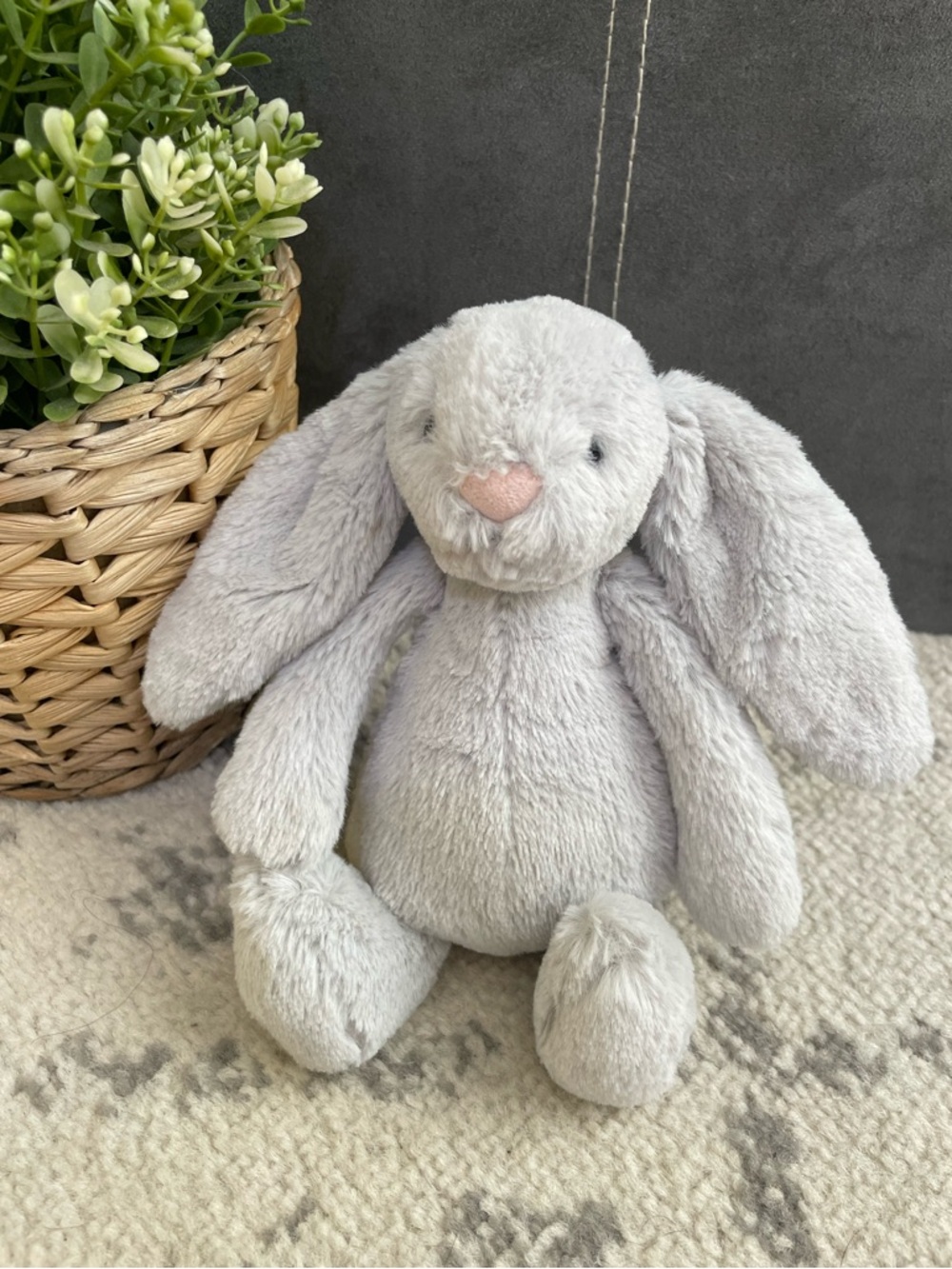 JELLYCAT Small Bashful Grey Bunny 8” Stuffed Plush Toy